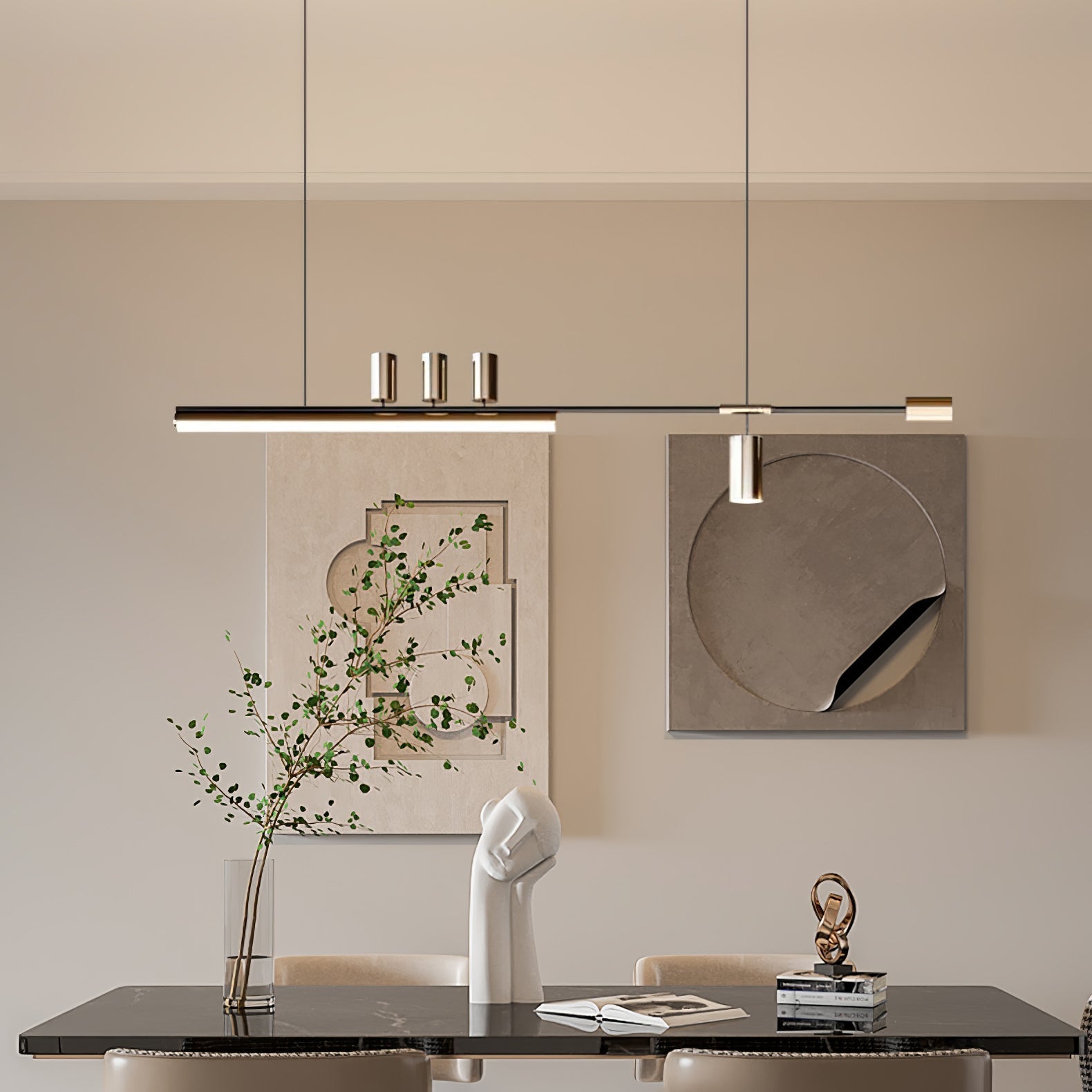 Aulten Modern Minimalist Linear Island Pendant Lamp-Neutral Decor