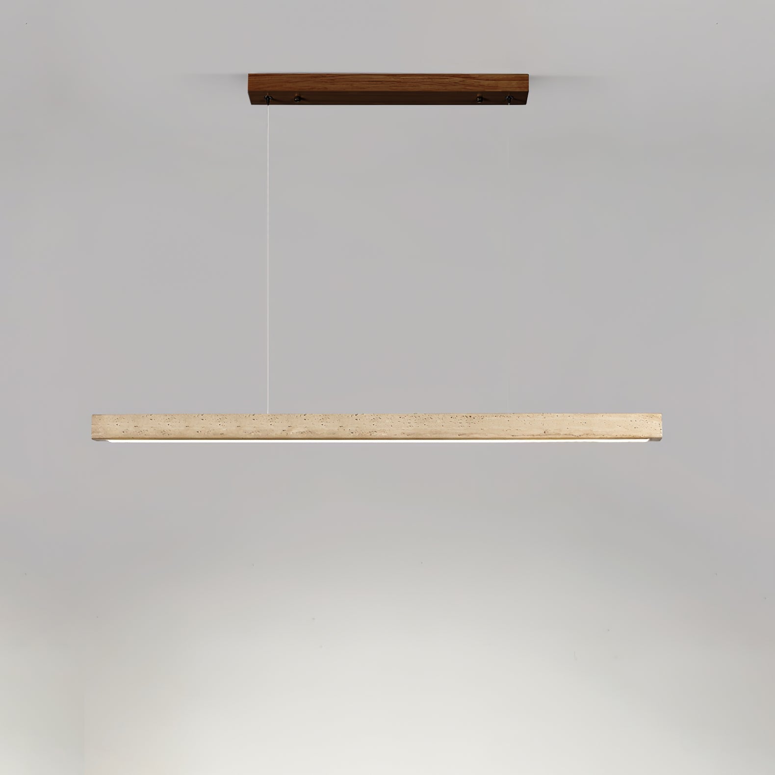 Lyven Minimalist Travertine Linear Pendant Light-Neutral Decor