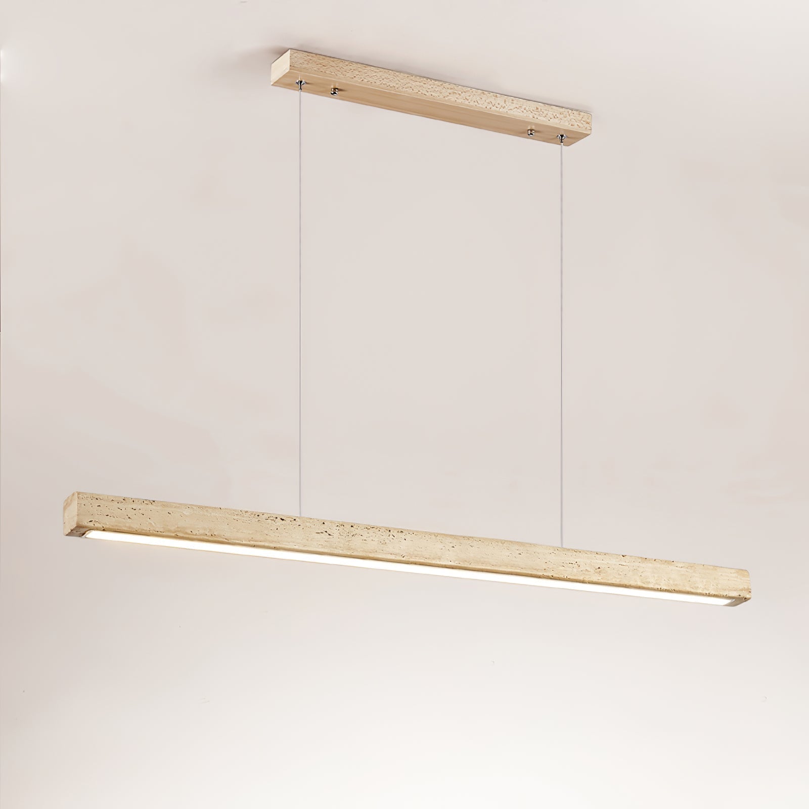 Lyven Minimalist Travertine Linear Pendant Light-Neutral Decor