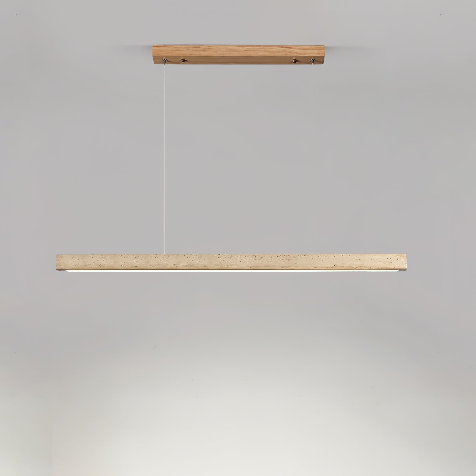 Lyven Minimalist Travertine Linear Pendant Light-Neutral Decor
