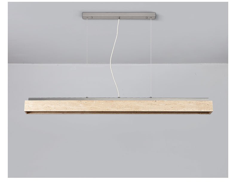 Linear Travertine Suspension Lamp-Neutral Decor