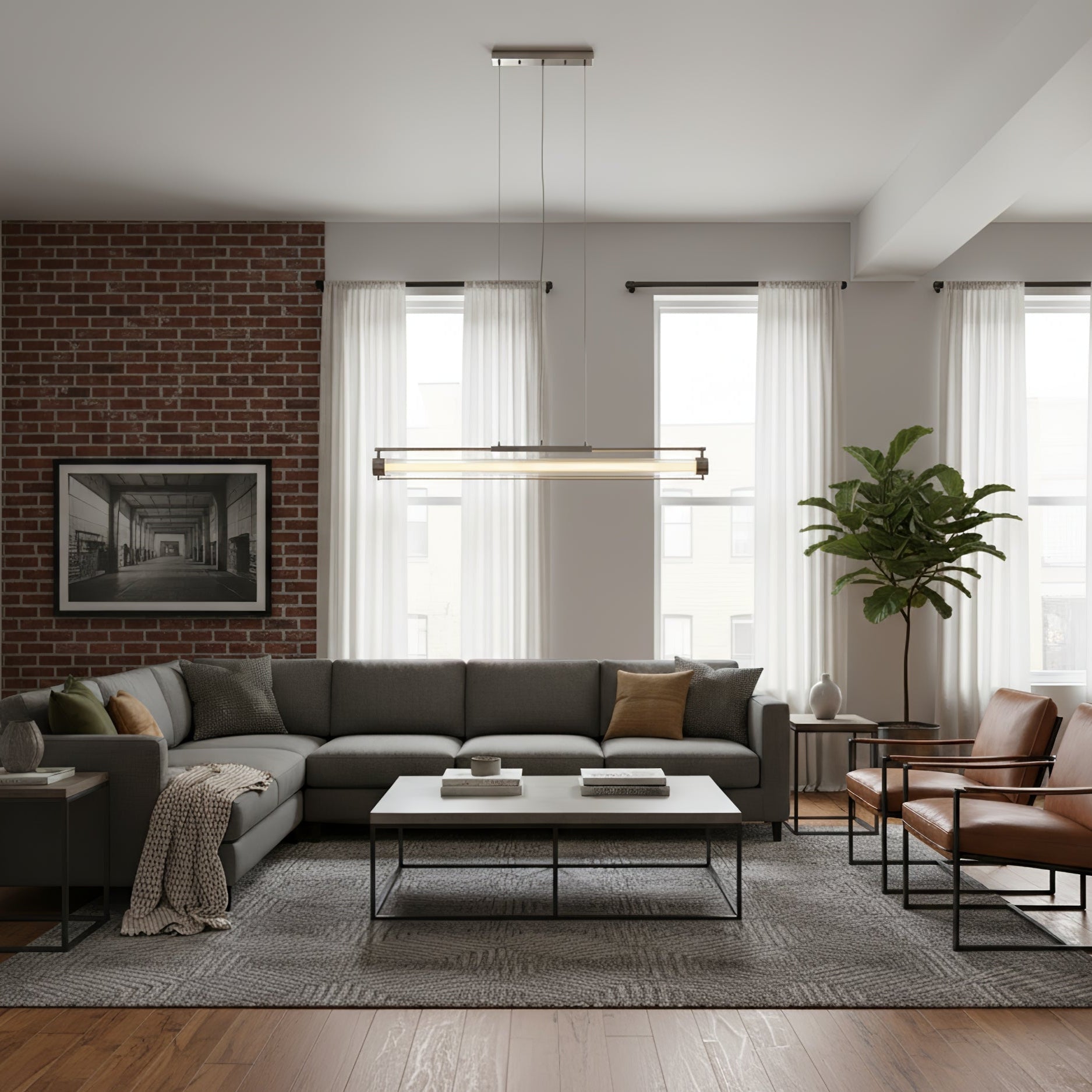 Linear Tube Linear Pendant-Neutral Decor