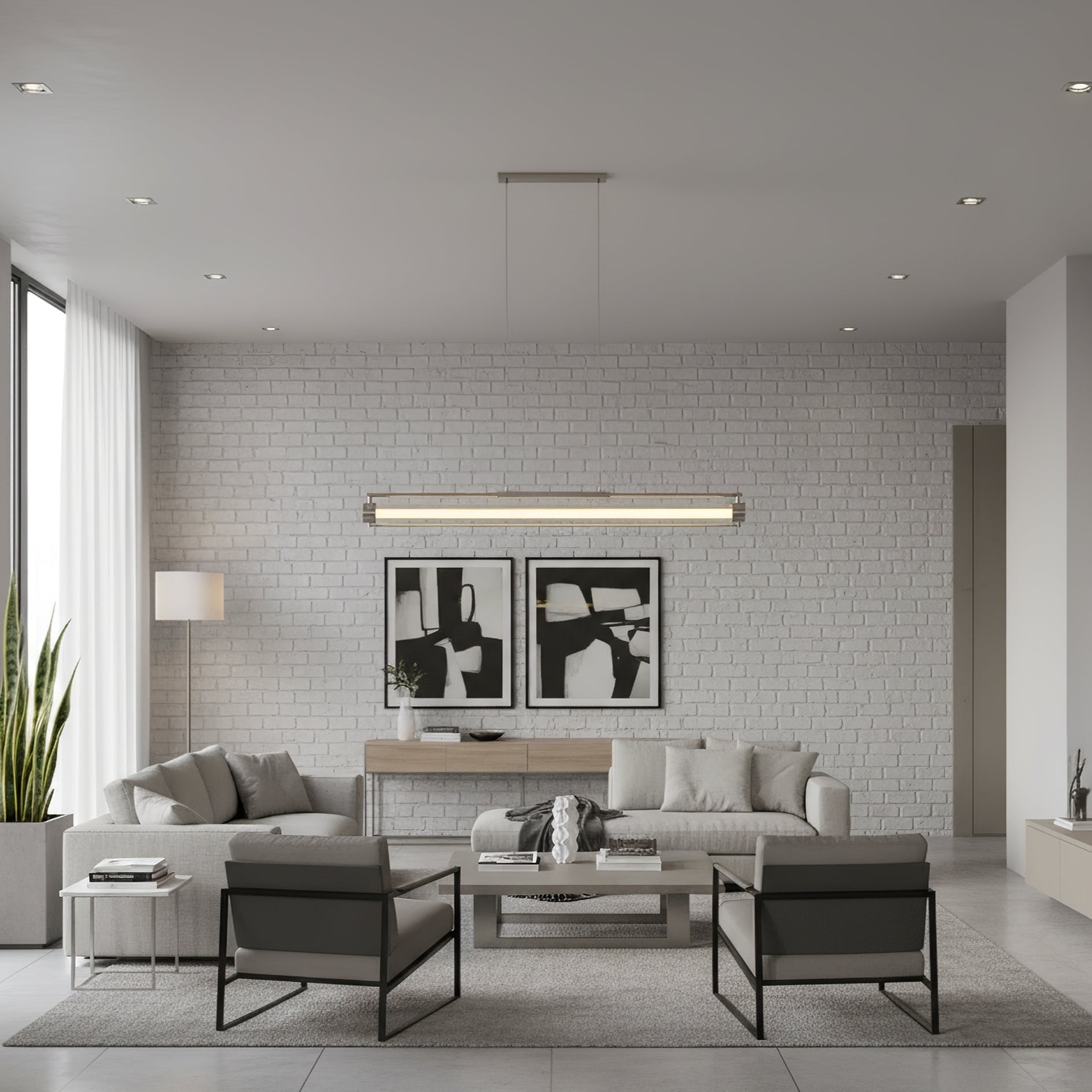 Linear Tube Linear Pendant-Neutral Decor