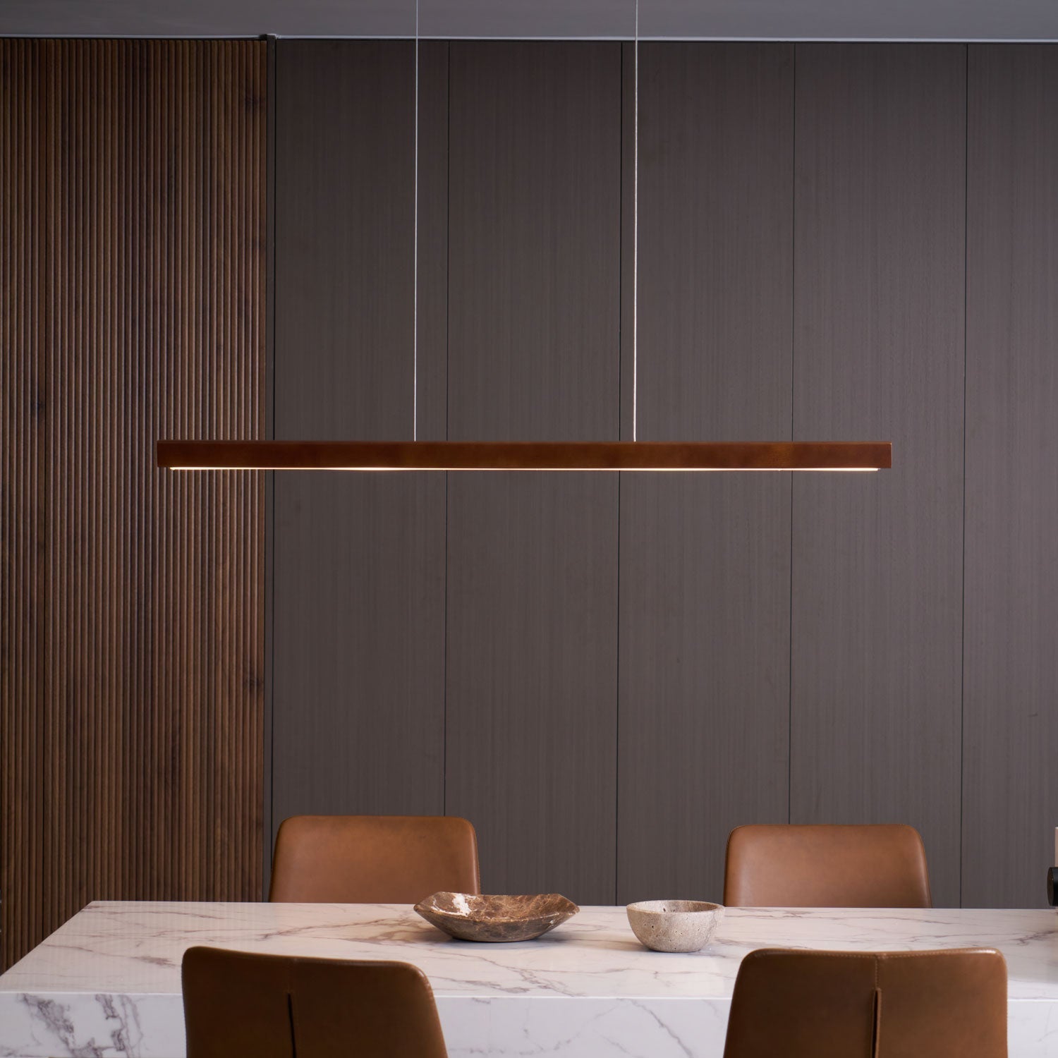 Elowen Linear Minimalist Wood Pendant Light-Neutral Decor