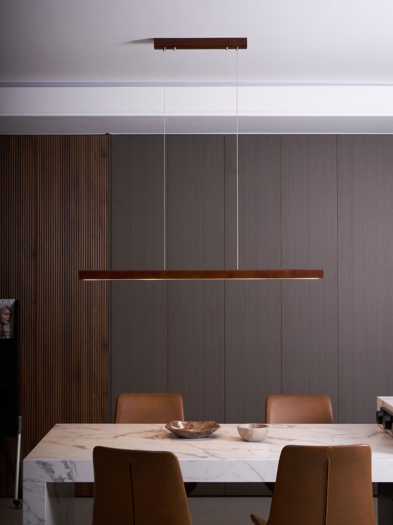 Elowen Linear Minimalist Wood Pendant Light-Neutral Decor