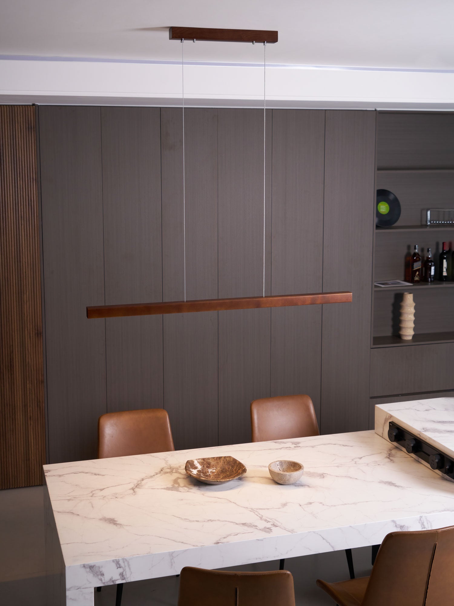 Aro Wooden Pendant Light-Neutral Decor