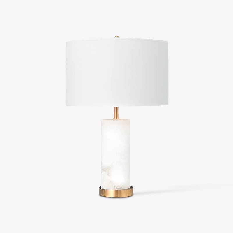 Zosilis Cylindrical Alabaster Table Lamp-Neutral Decor