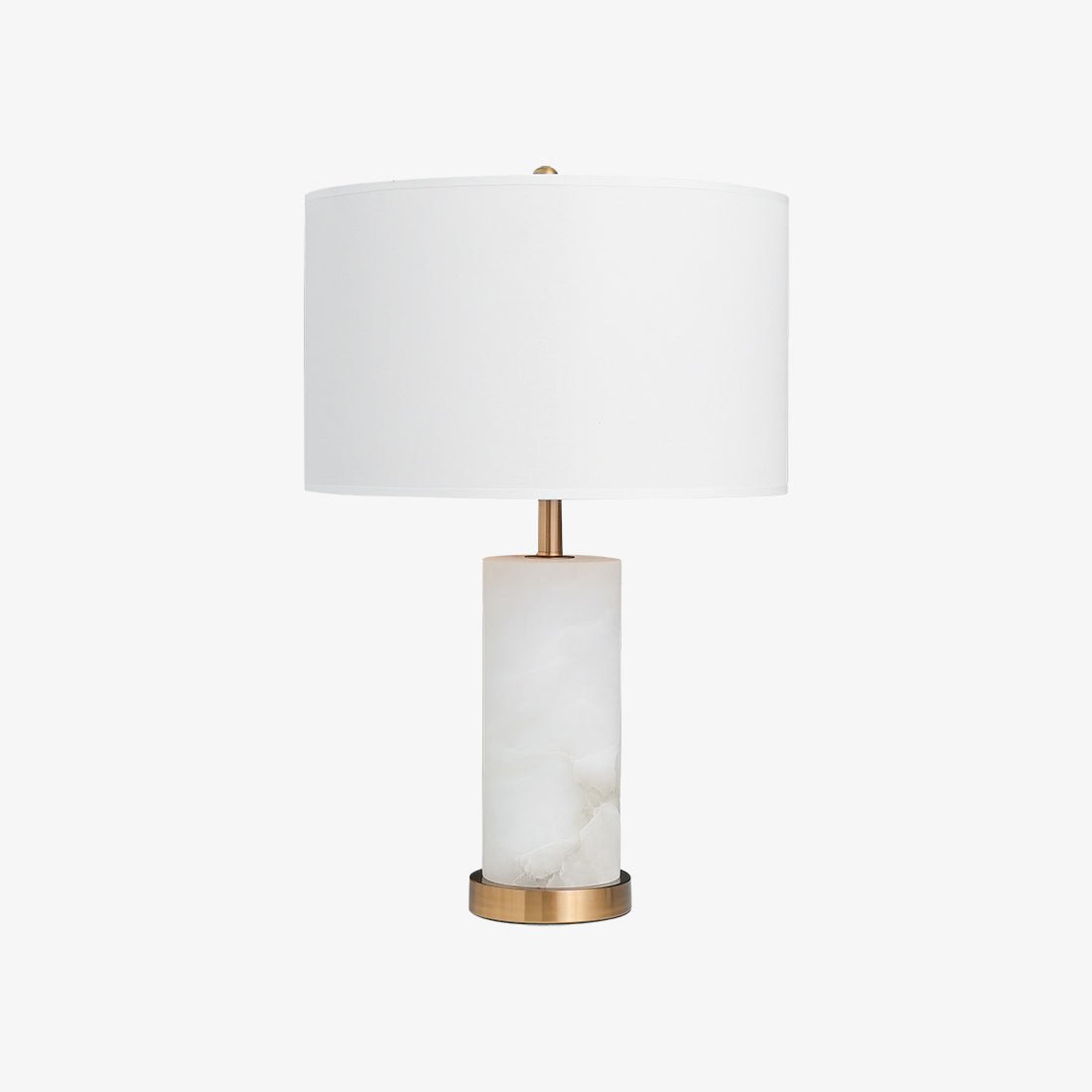 Zosilis Cylindrical Alabaster Table Lamp-Neutral Decor