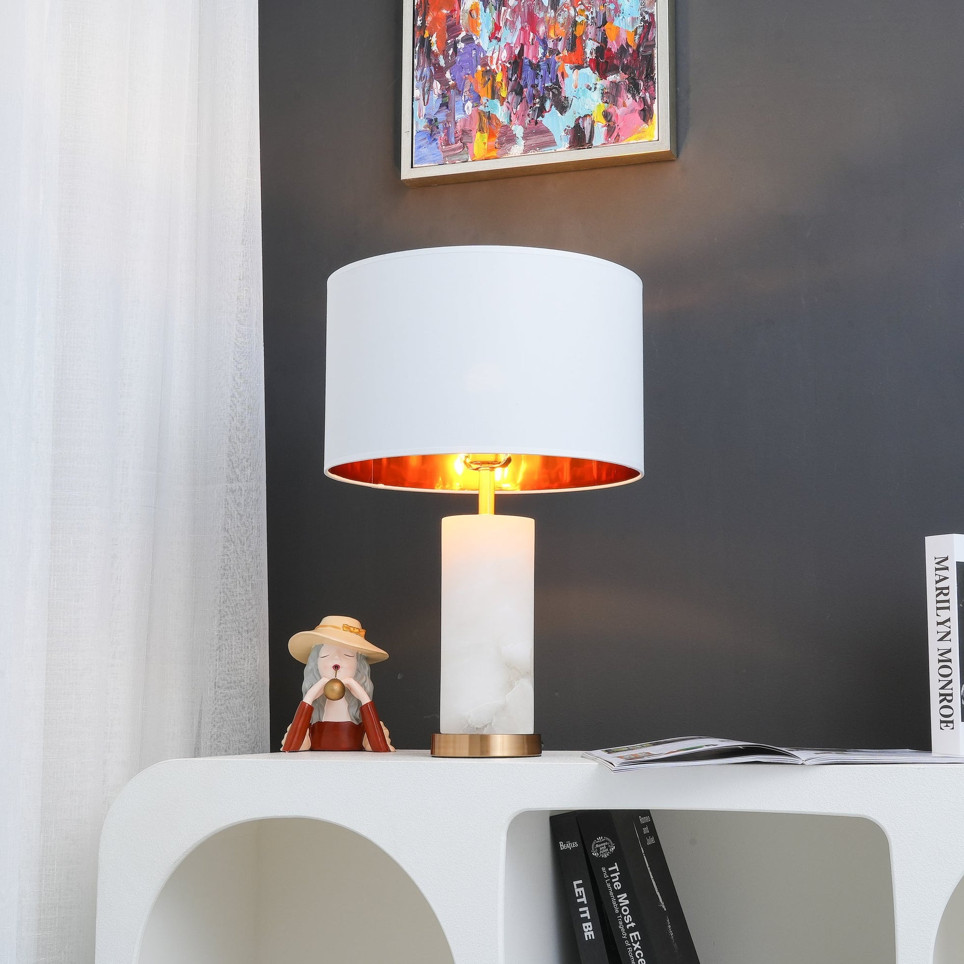 Zosilis Cylindrical Alabaster Table Lamp-Neutral Decor