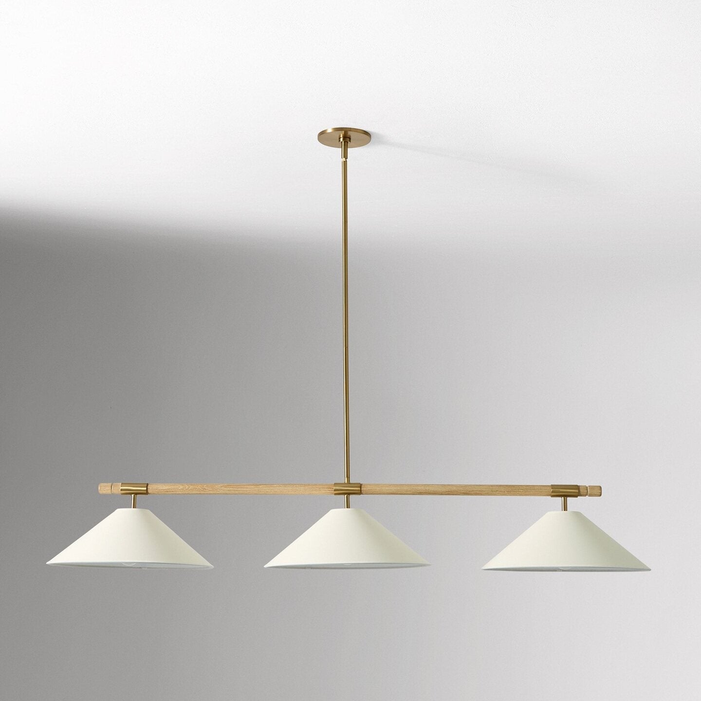 Linen Cone Linear Chandelier-Neutral Decor