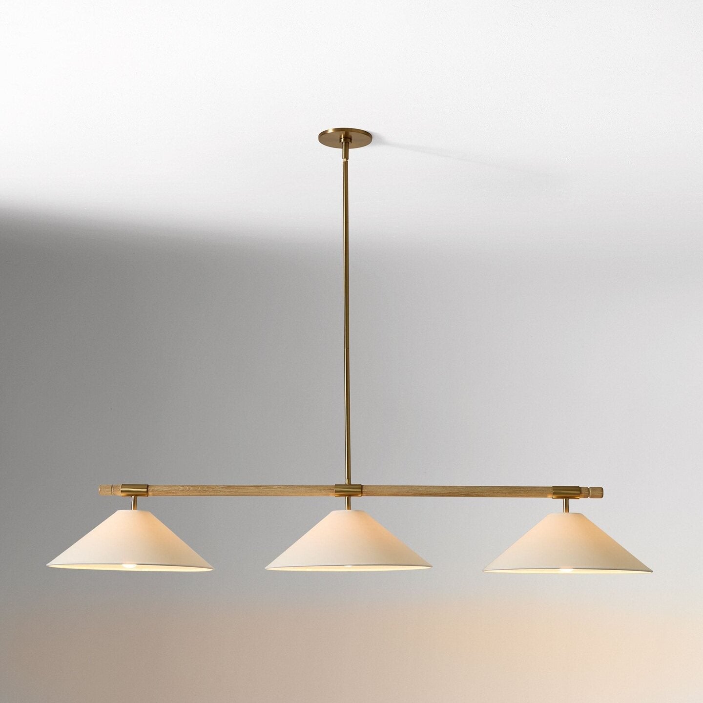Linen Cone Linear Chandelier-Neutral Decor