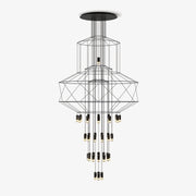 Tevenq Chandelier Lines Black Wireframe LED-Neutral Decor