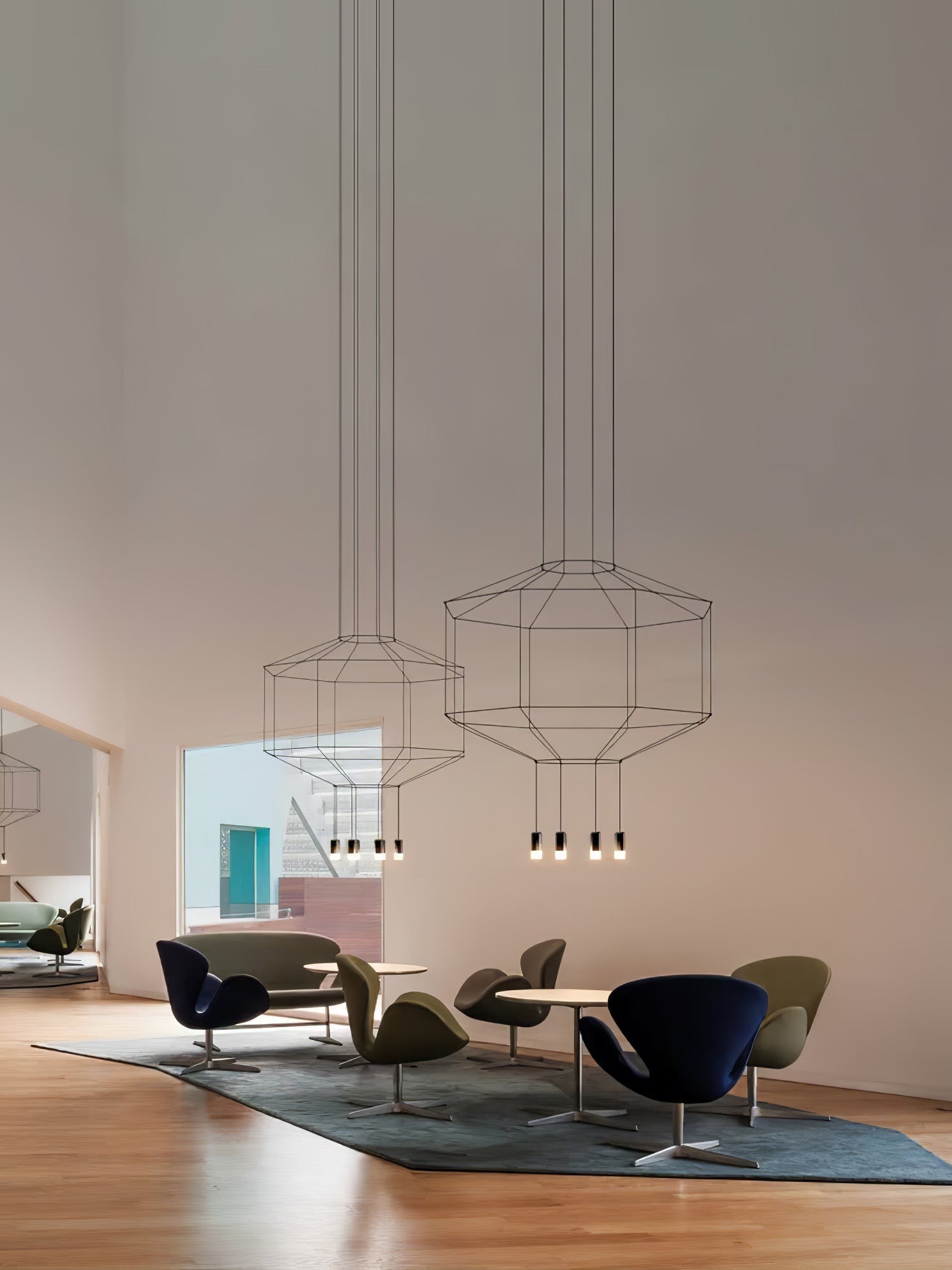 Bovena Pendant Lamp Geometric Wire Black LED-Neutral Decor