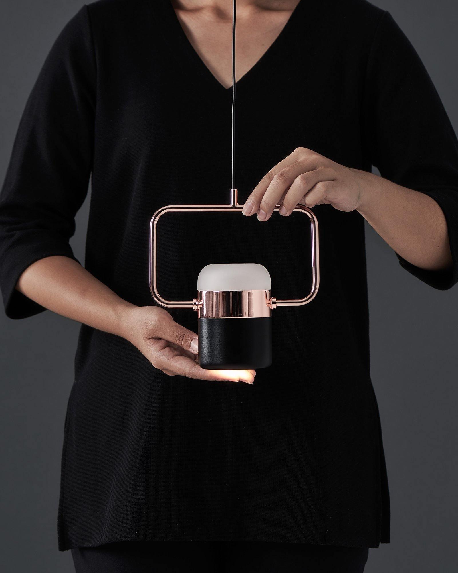 Lirael Pendant Lamp Adjustable Glass with Brass-Neutral Decor