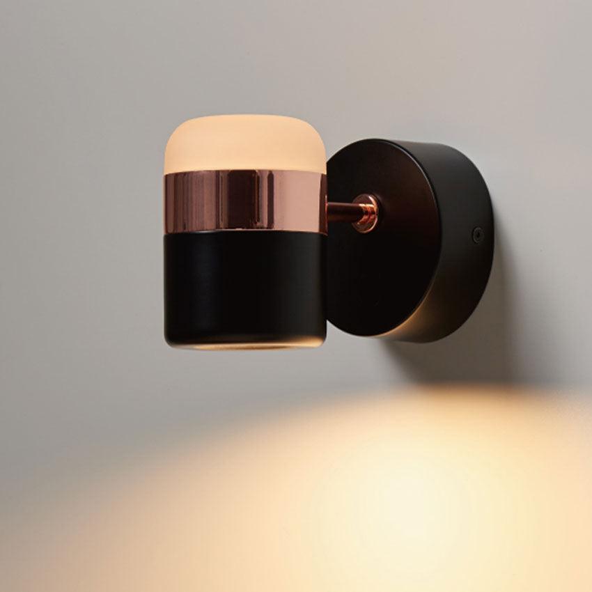Lustra Wall Lamp Black Glass Adjustable-Neutral Decor