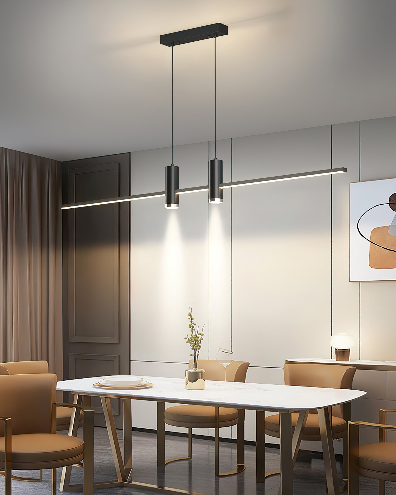 Lustra Pendant Lamp Gold Minimalist for Dining-Neutral Decor