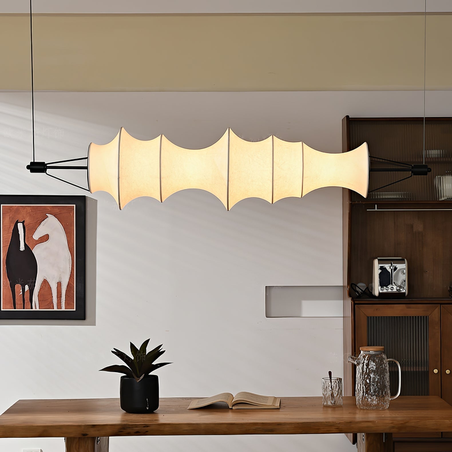 Avlorisra Art Elegance Silk Pendant Lamp-Neutral Decor