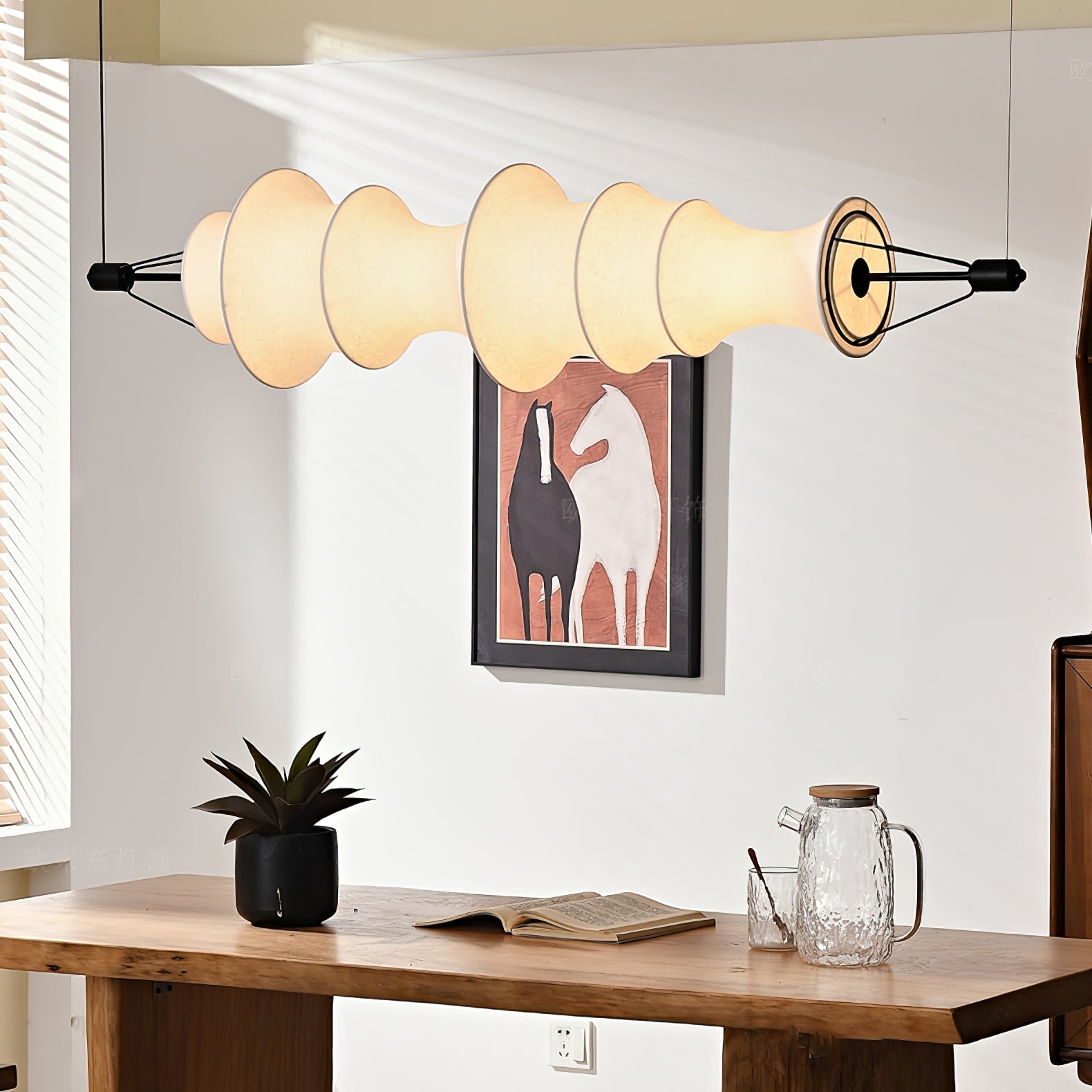 Avlorisra Art Elegance Silk Pendant Lamp-Neutral Decor