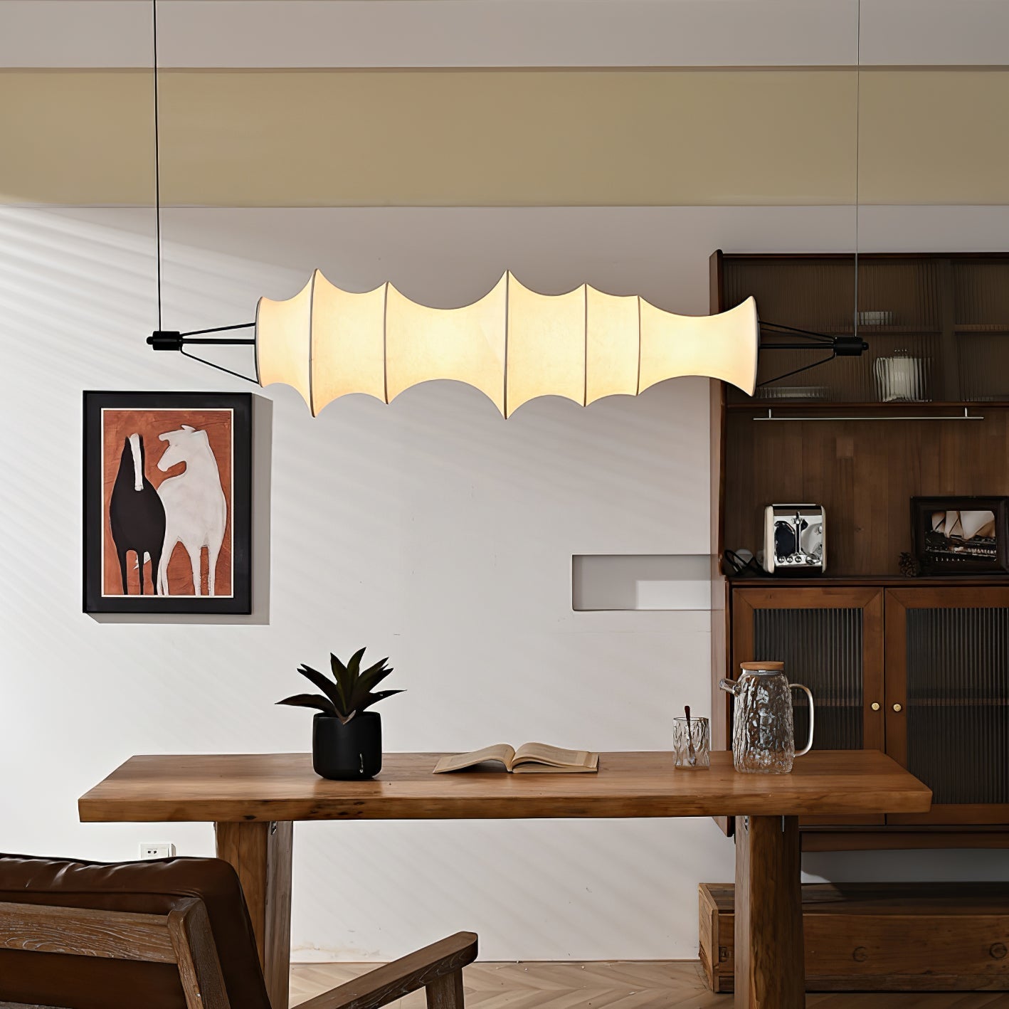 Avlorisra Art Elegance Silk Pendant Lamp-Neutral Decor