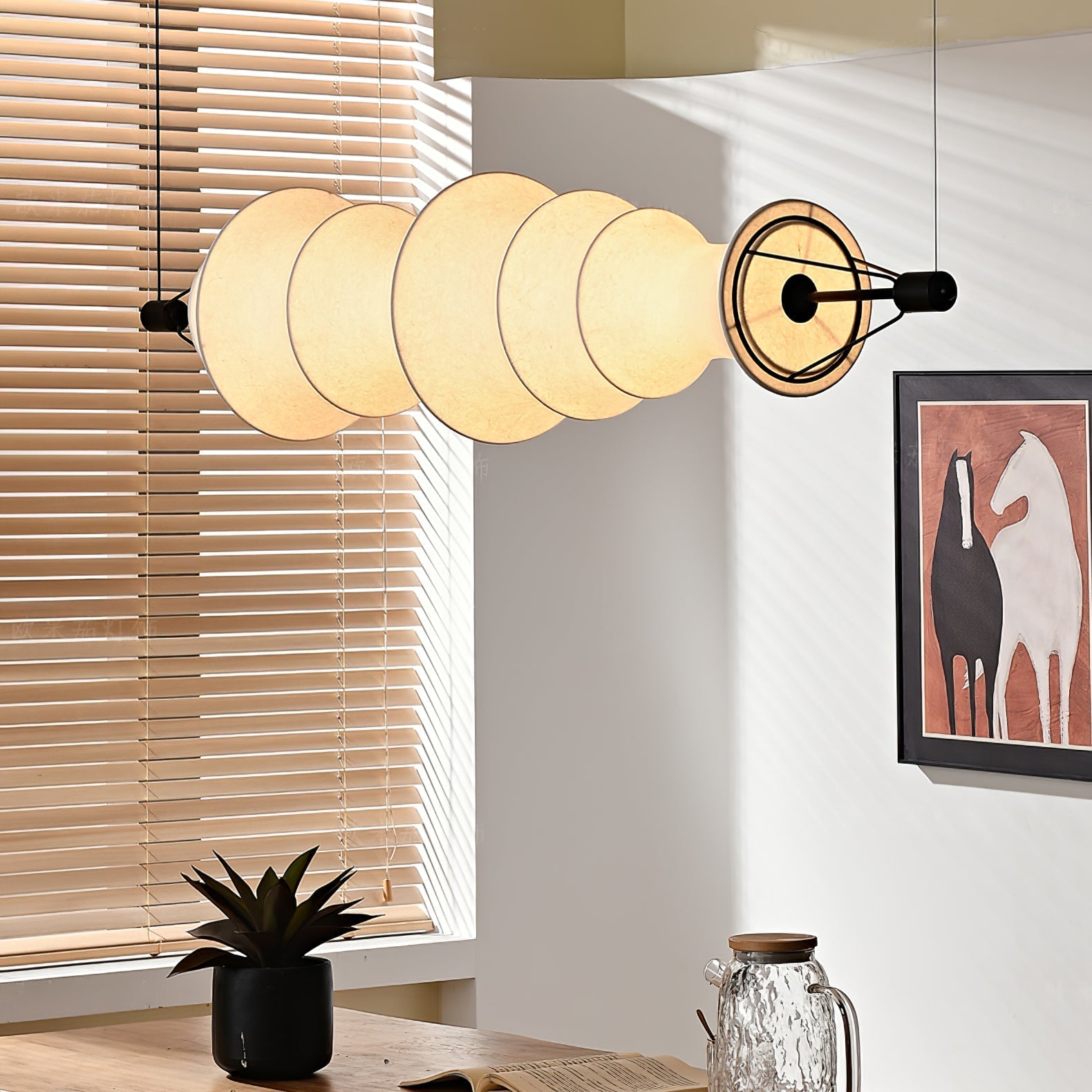 Avlorisra Art Elegance Silk Pendant Lamp-Neutral Decor