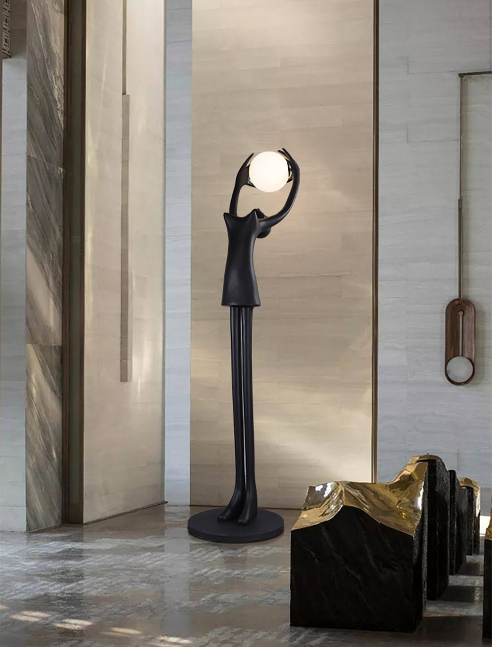 Lynorel Figurative Black Floor Lamp-Neutral Decor