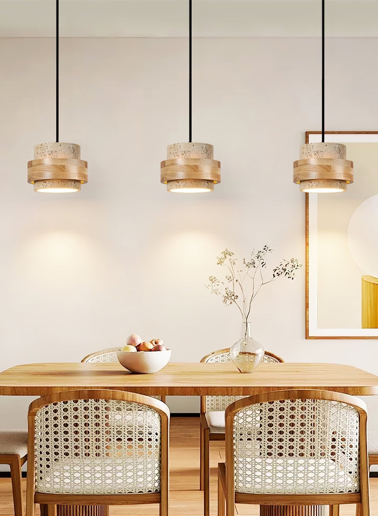 Zevlor Travertine Pendant Light-Neutral Decor