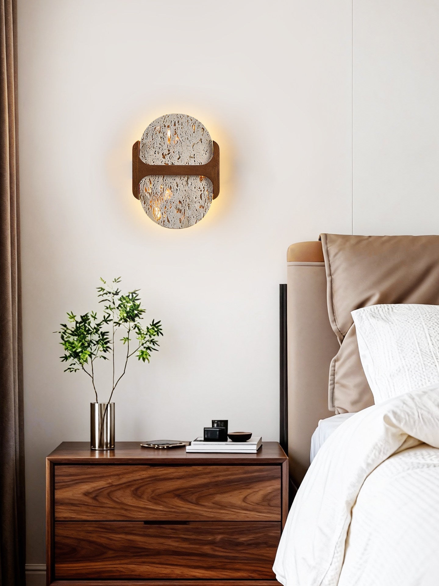 Liora Travertine Wall Light-Neutral Decor