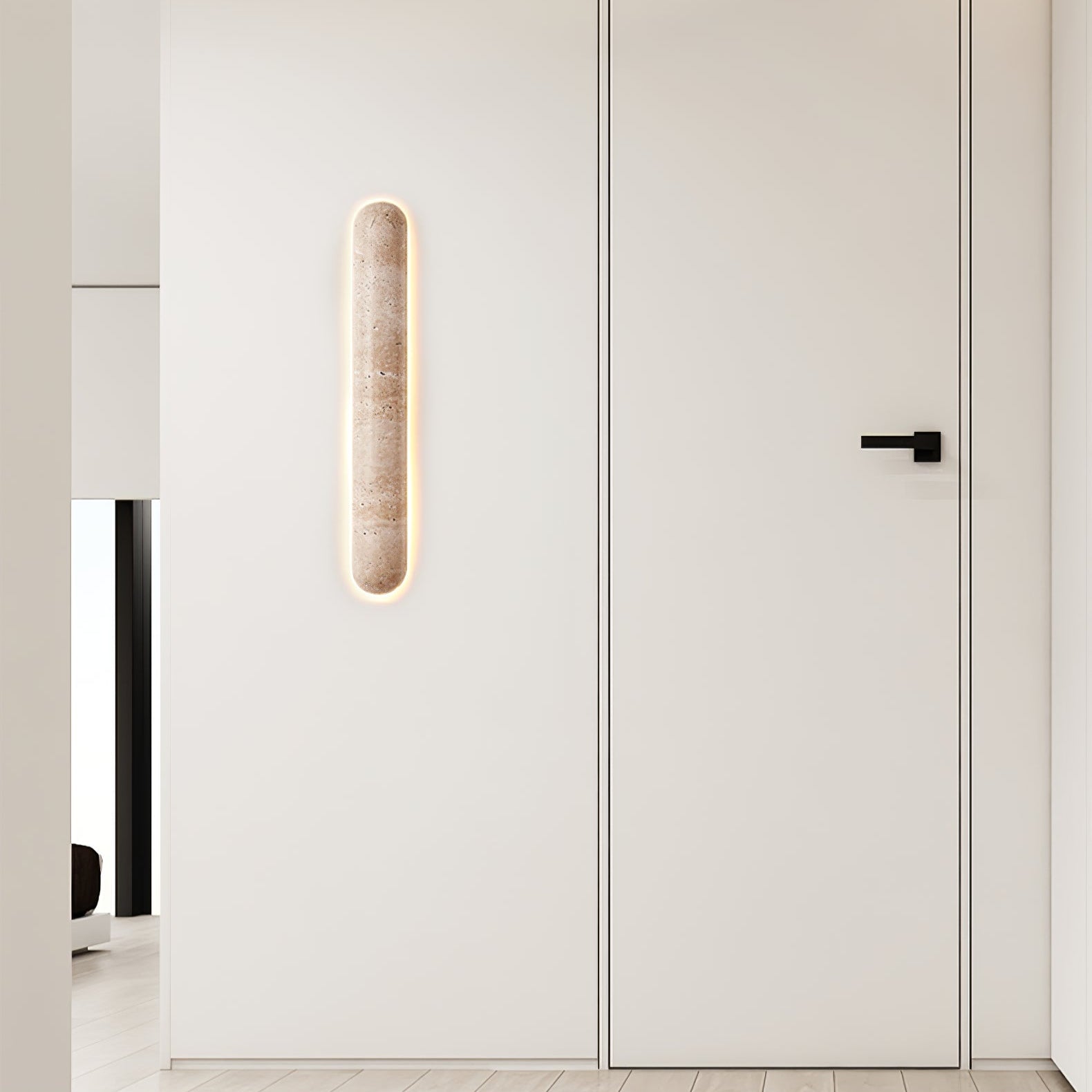 Varo Travertine Wall Light-Neutral Decor