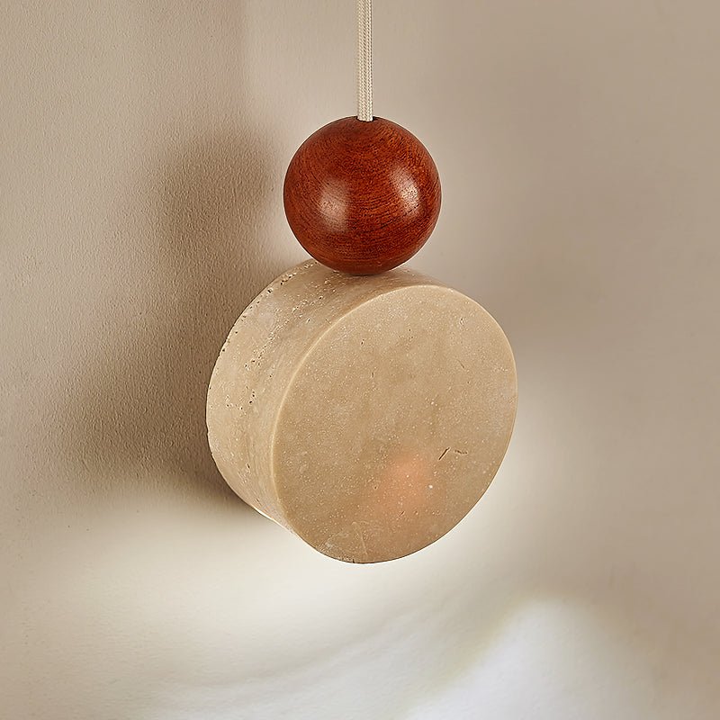 Opal Pendulum Yellow Travertine Pendant Lamp-Neutral Decor