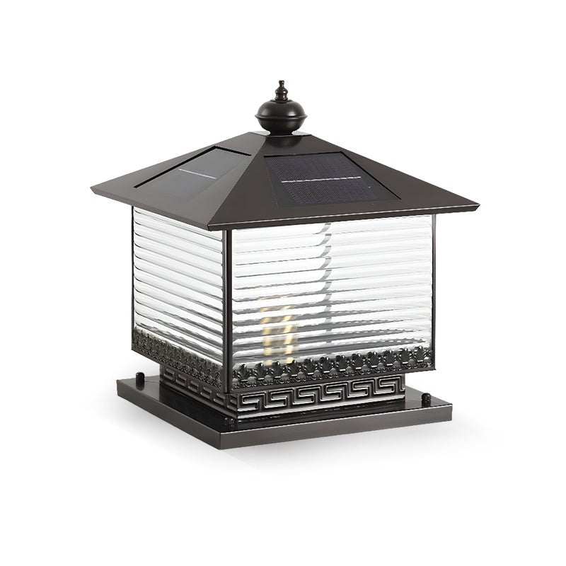Syvenira Vintage Solar Pagoda Glass Outdoor Light-Neutral Decor