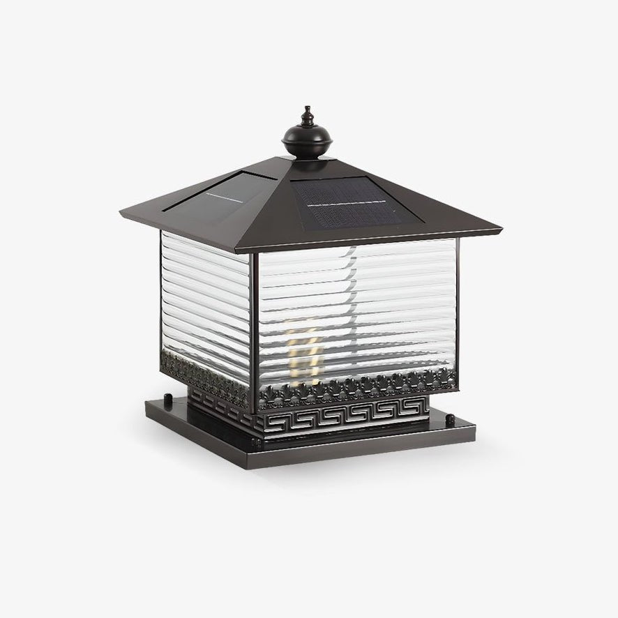 Syvenira Vintage Solar Pagoda Glass Outdoor Light-Neutral Decor