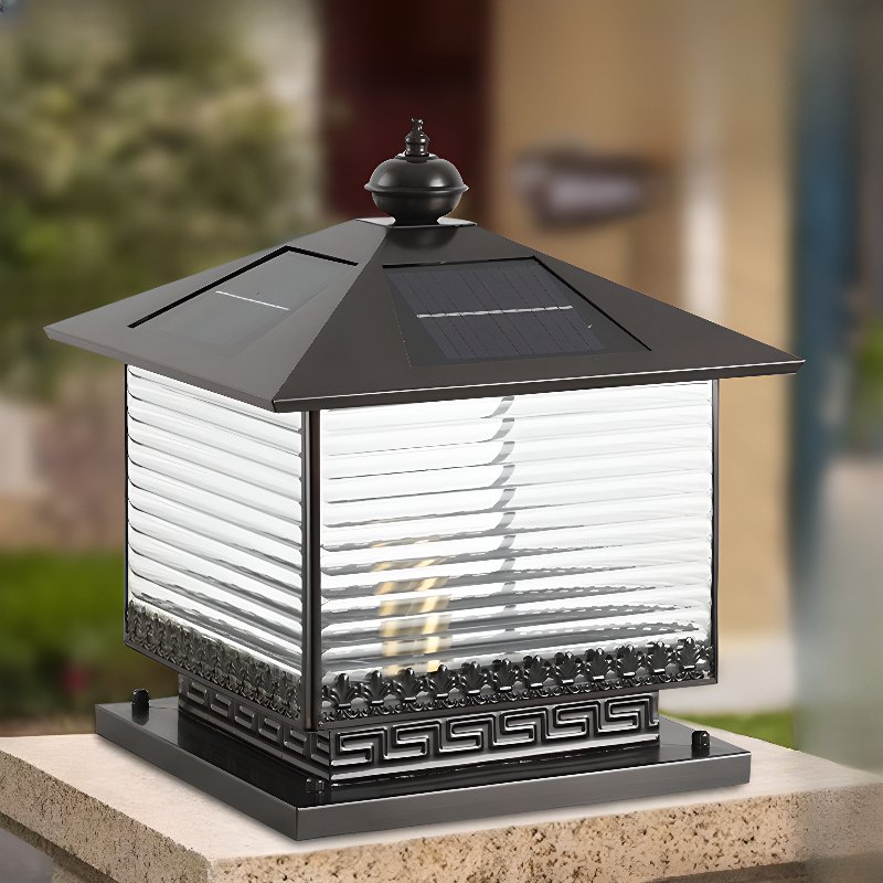 Syvenira Vintage Solar Pagoda Glass Outdoor Light-Neutral Decor