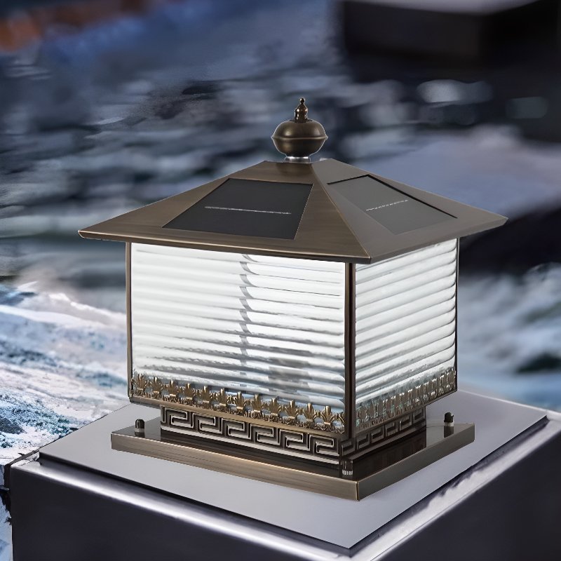 Syvenira Vintage Solar Pagoda Glass Outdoor Light-Neutral Decor
