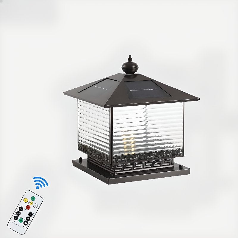 Syvenira Vintage Solar Pagoda Glass Outdoor Light-Neutral Decor