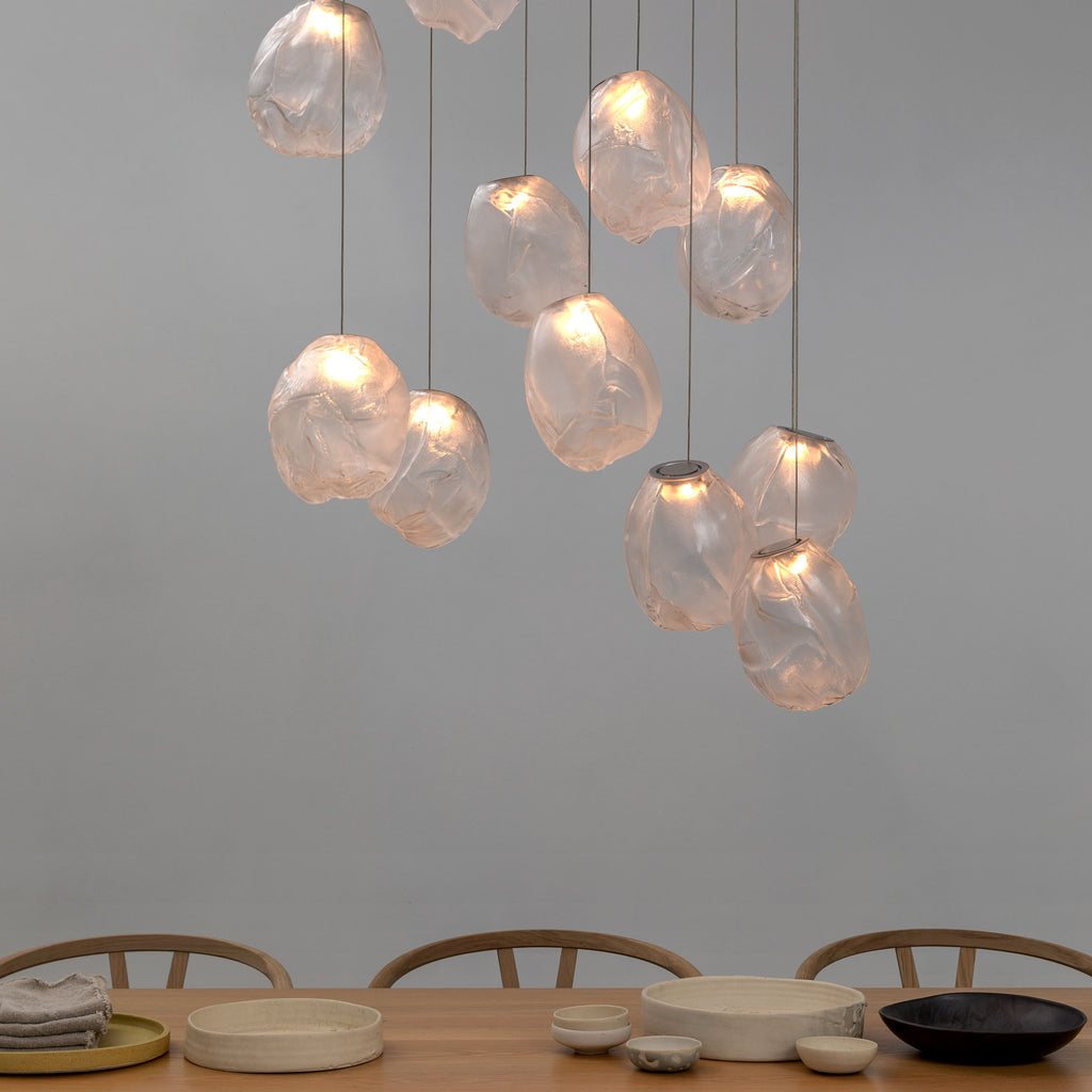 Liquid Glass Stone Pendant Light-Neutral Decor