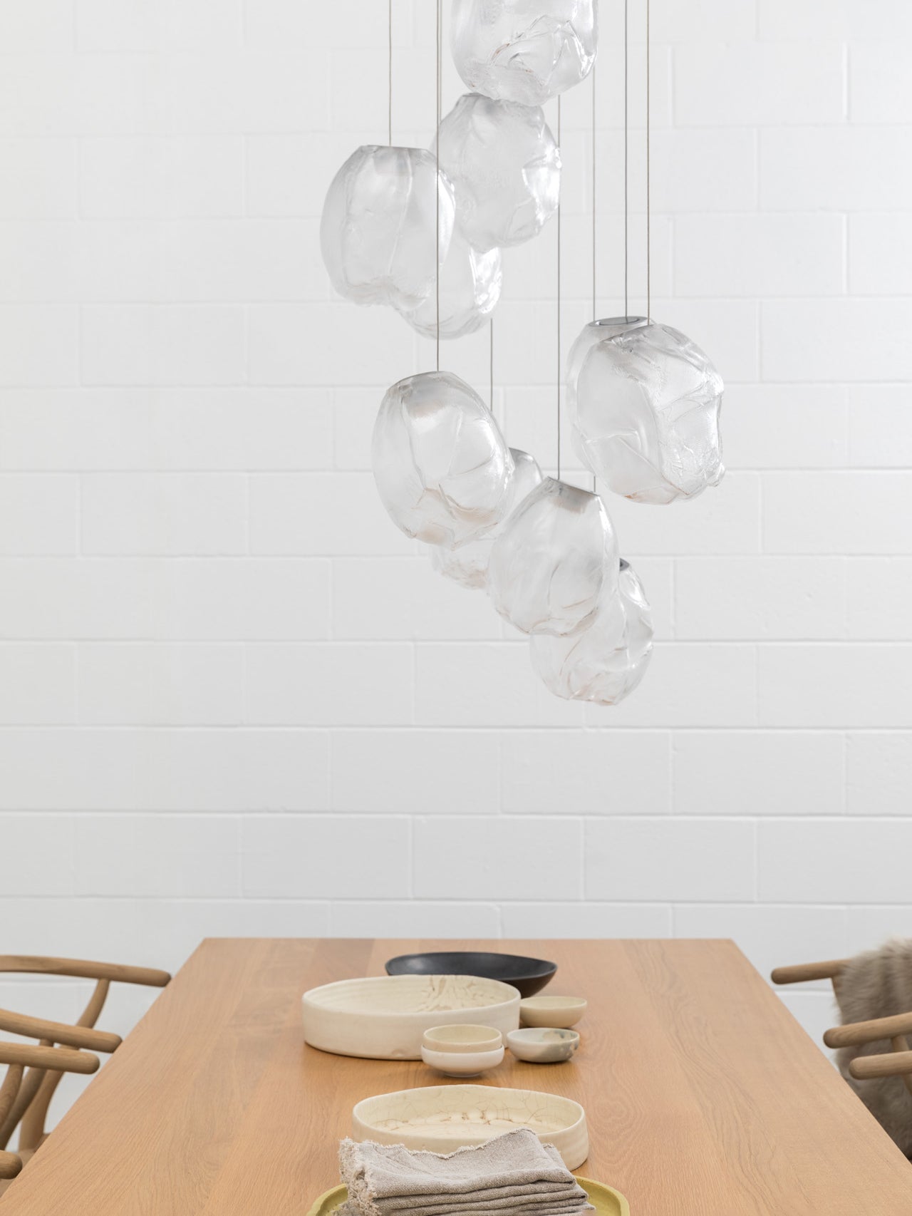 Liquid Glass Stone Pendant Light-Neutral Decor