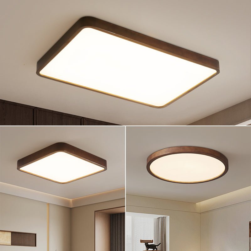 Wacell Modern Minimalist Rectangular Wood Ceiling Light-Neutral Decor