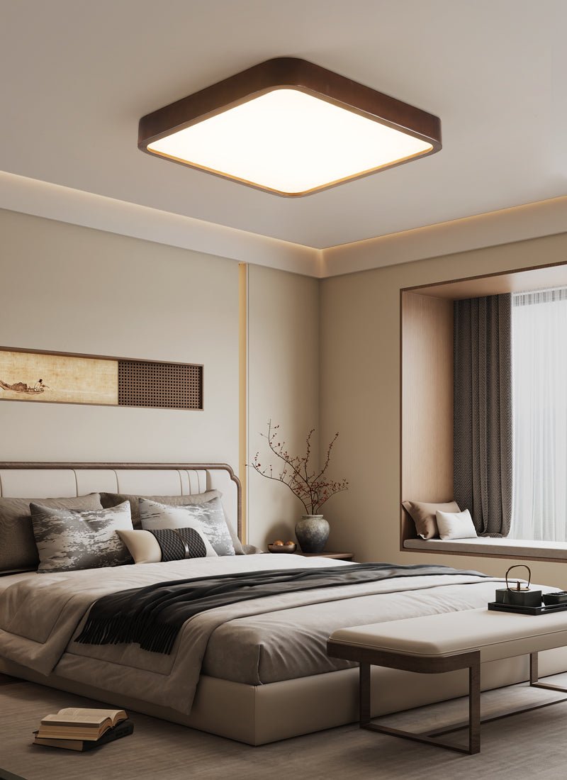 Wacell Modern Minimalist Rectangular Wood Ceiling Light-Neutral Decor