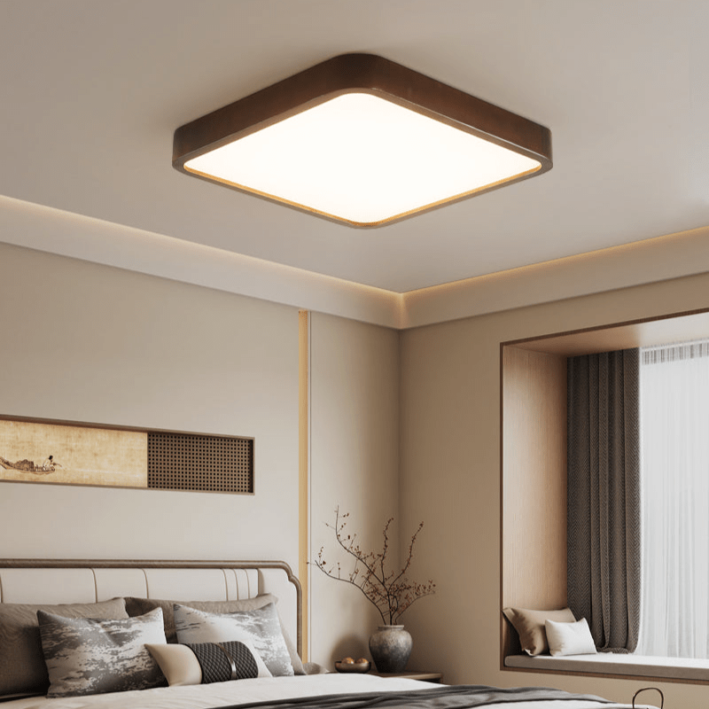 Wacell Modern Minimalist Rectangular Wood Ceiling Light-Neutral Decor