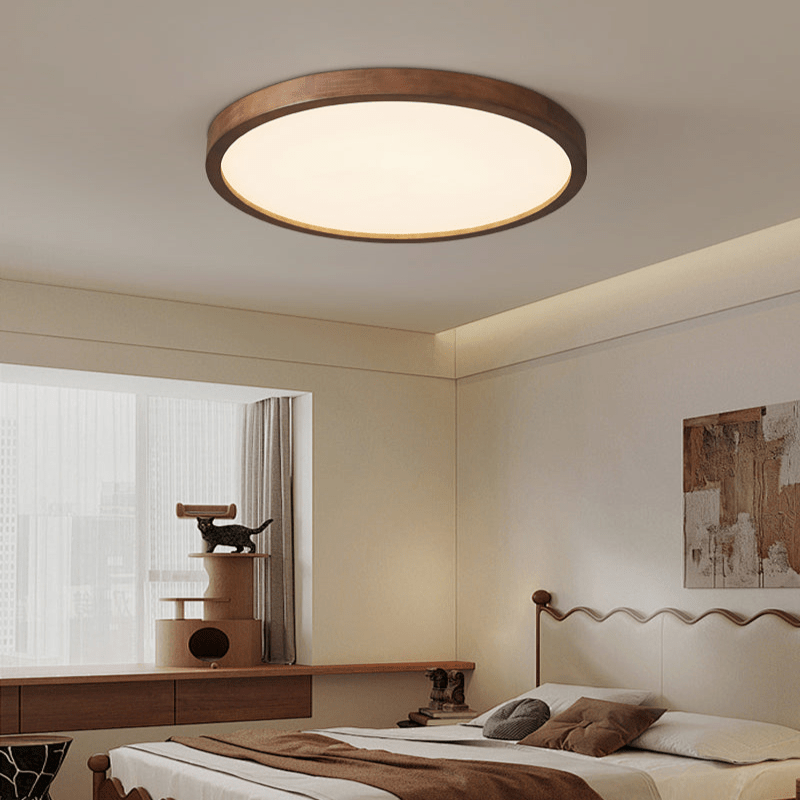 Wacell Modern Minimalist Rectangular Wood Ceiling Light-Neutral Decor