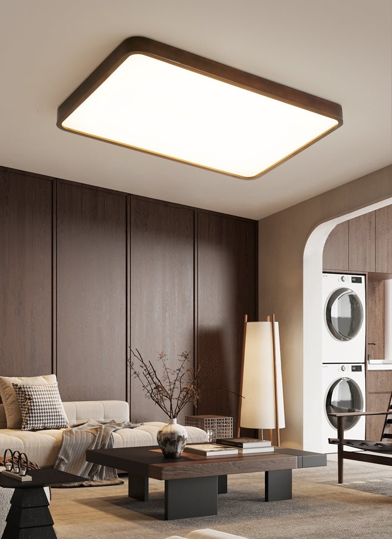 Wacell Modern Minimalist Rectangular Wood Ceiling Light-Neutral Decor