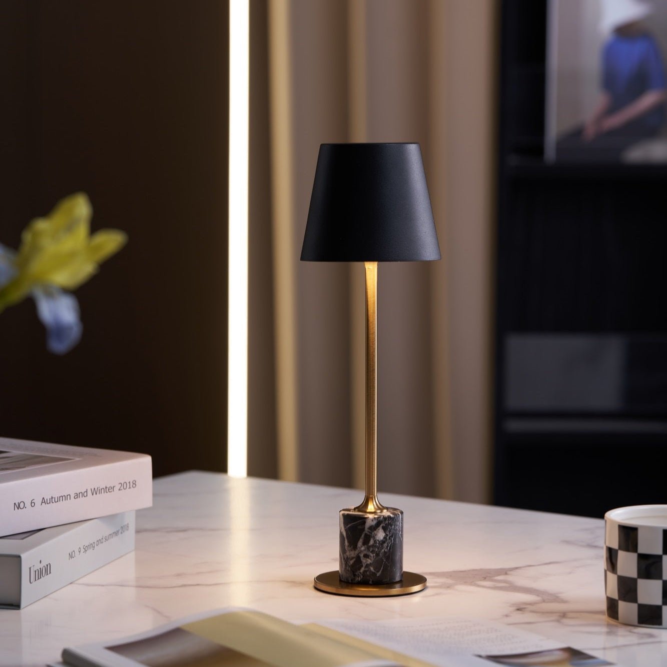 Penny Minimalist Table Lamp-Neutral Decor
