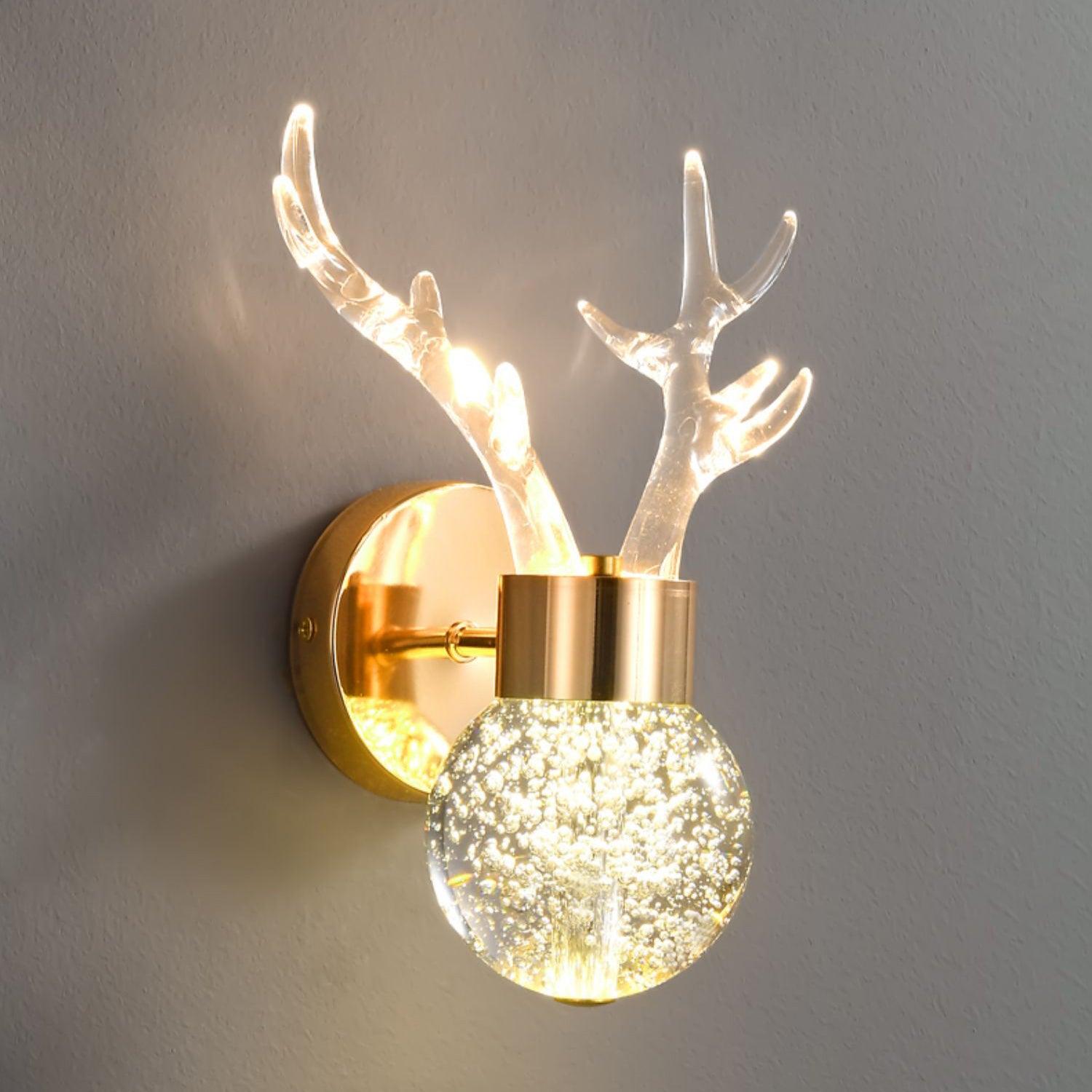 Cexi Postmodern Luxury Deer Crystal Wall Lamp-Neutral Decor