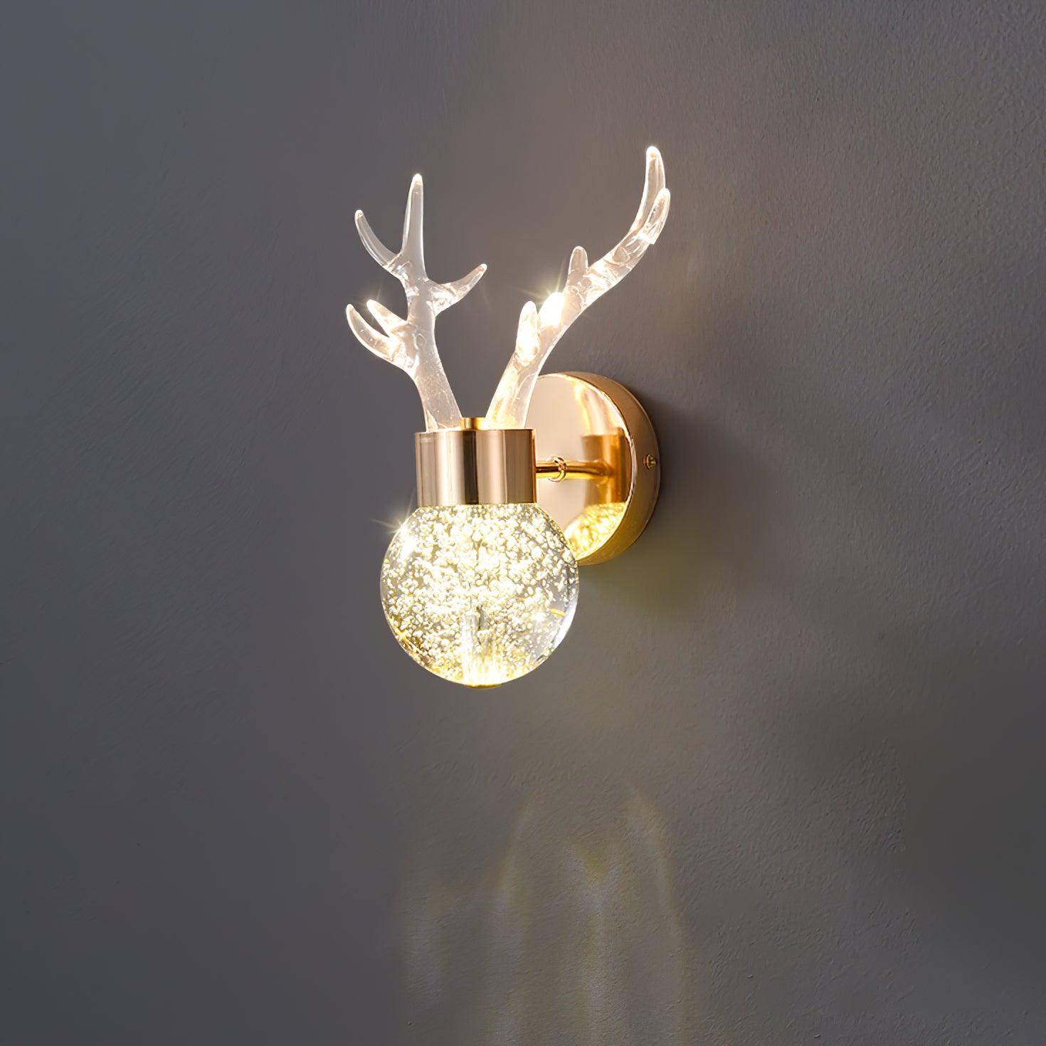 Cexi Postmodern Luxury Deer Crystal Wall Lamp-Neutral Decor