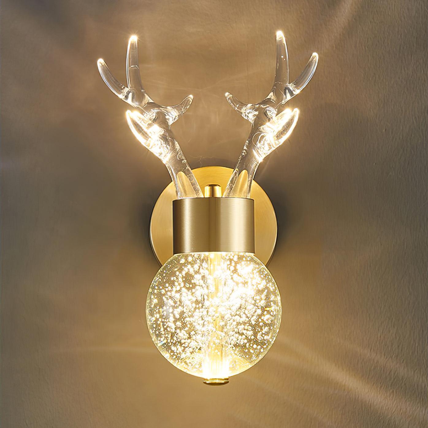 Cexi Postmodern Luxury Deer Crystal Wall Lamp-Neutral Decor