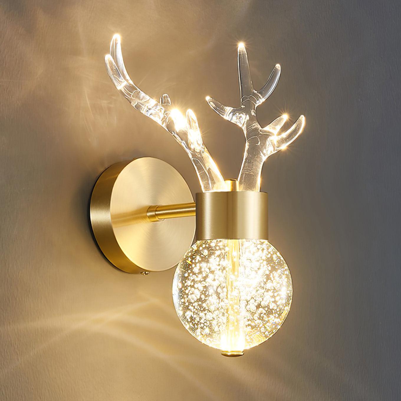 Cexi Postmodern Luxury Deer Crystal Wall Lamp-Neutral Decor