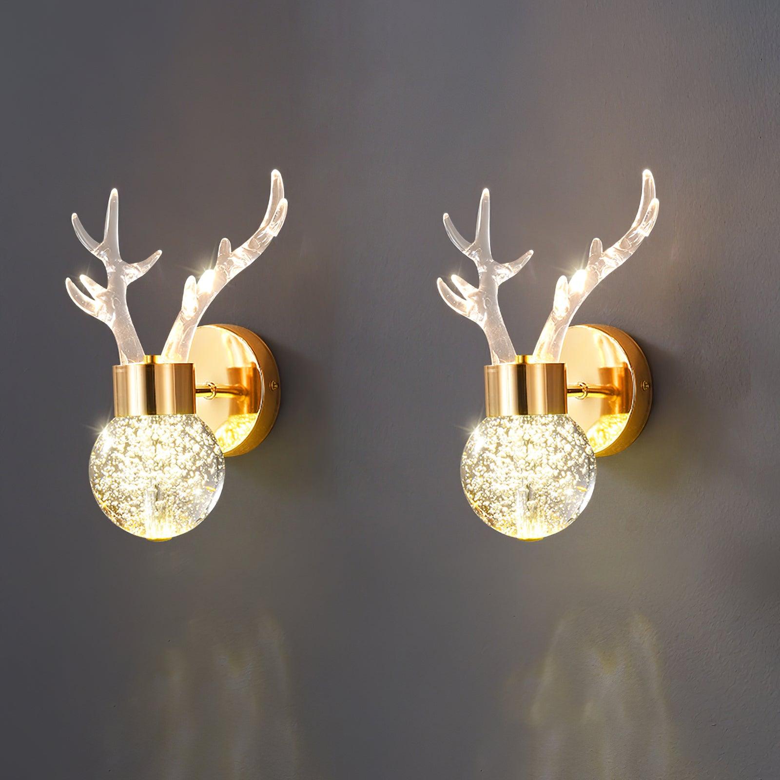 Cexi Postmodern Luxury Deer Crystal Wall Lamp-Neutral Decor