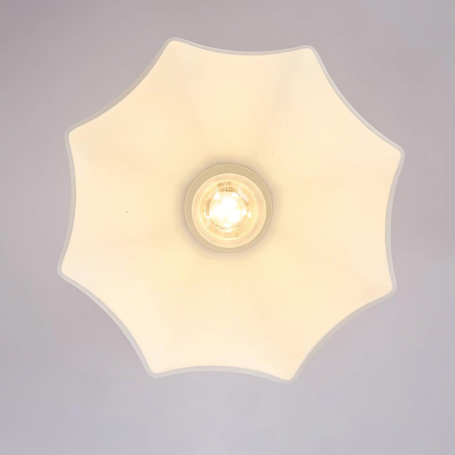 Veya Brass Base and Opal Glass Flush Mount Ceiling Light-Neutral Decor