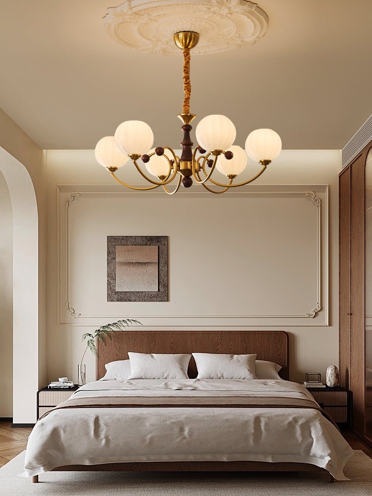 Omirara Traditional Elegance Vintage Wood Chandelier-Neutral Decor