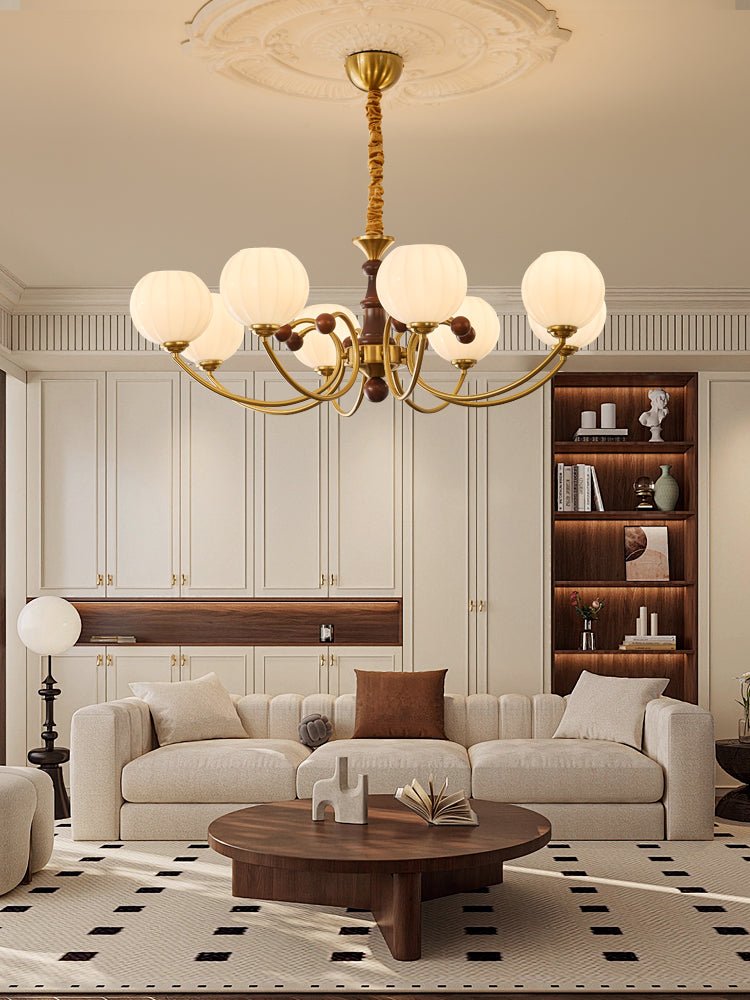 Omirara Traditional Elegance Vintage Wood Chandelier-Neutral Decor
